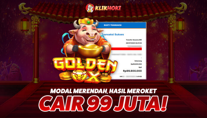 Menang Besar Golden Ox di KLIKHOKI Modal 1,2 Juta!