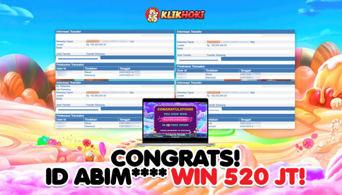 Kemenangan Sweet Bonanza Klikhoki: Menang 520 Juta
