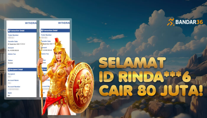 Kemenangan Wisdom of Athena Member BANDAR36 Raih 80 Juta