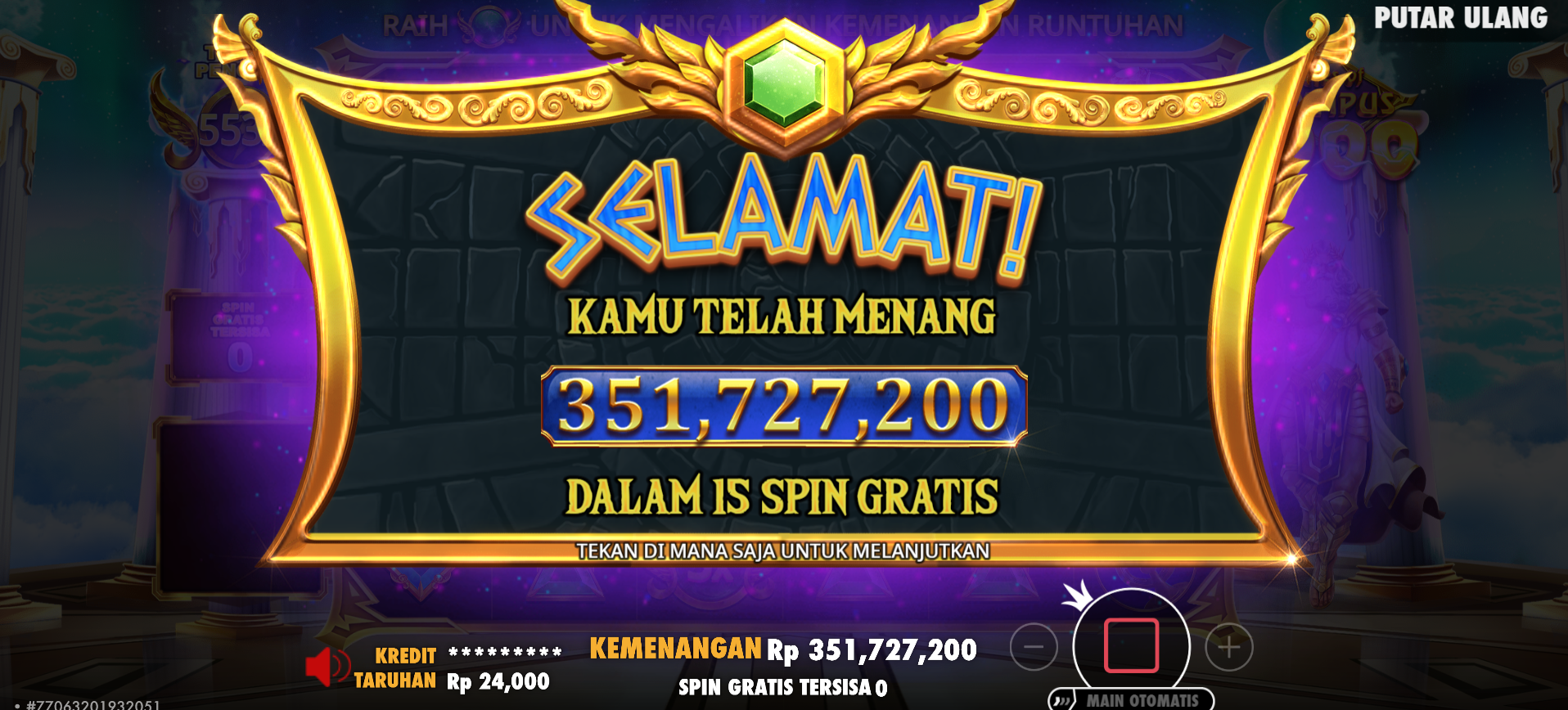 kemenangan gates of olympus