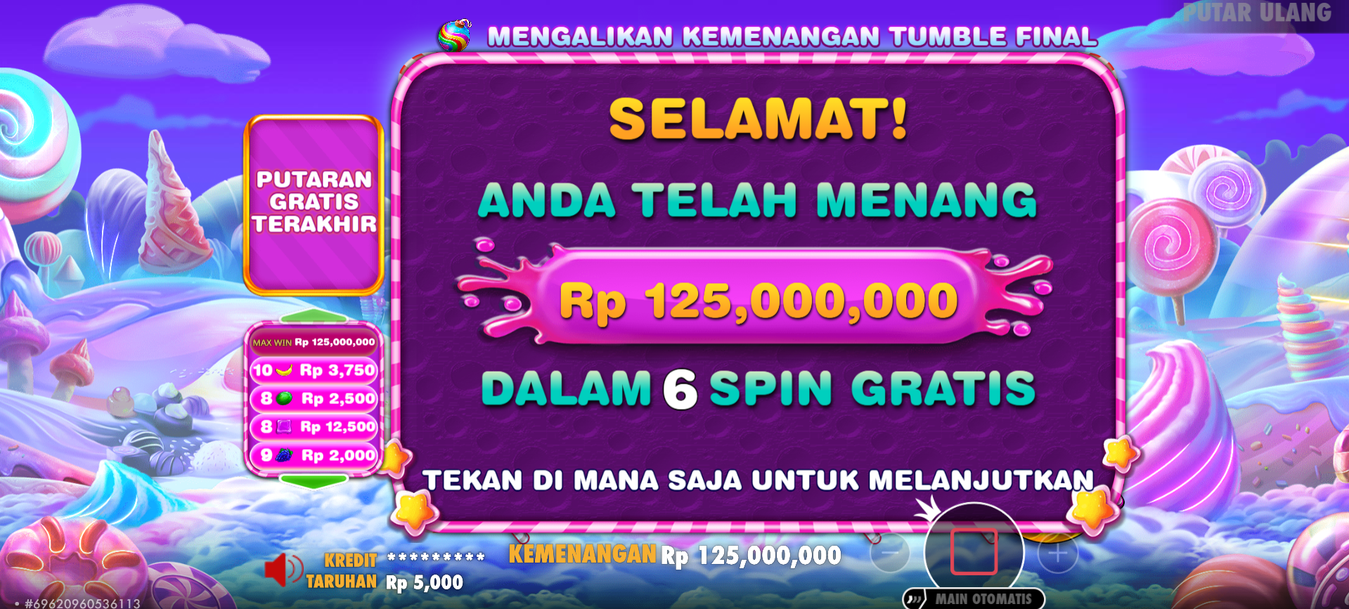 kemenangan sweet bonanza besar