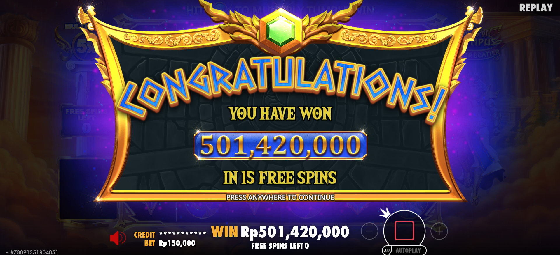 kemenangan member KLIKHOKI feli****