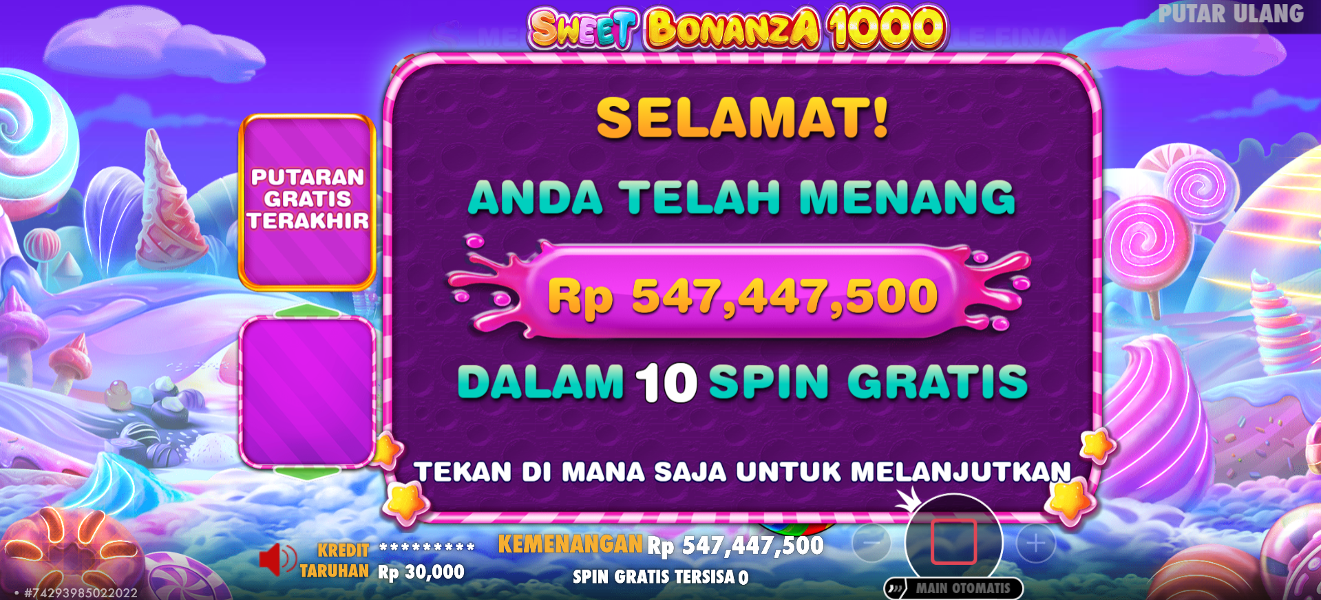Kemenangan Sweet Bonanza 1000 BANDAR36