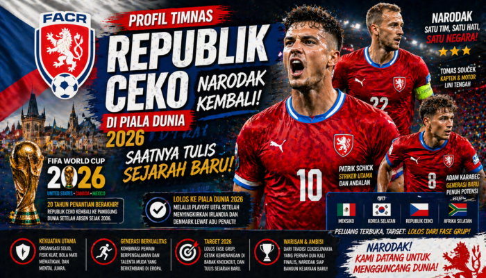 Profil Timnas Republik Ceko di Piala Dunia 2026: Narodak Kembali, Saatnya Menulis Sejarah Baru