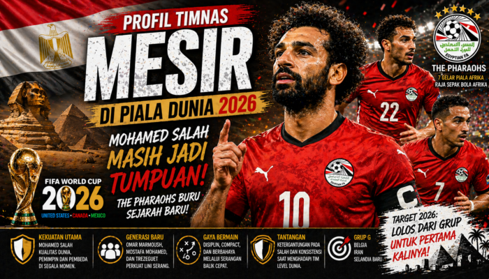 Profil Timnas Mesir di Piala Dunia 2026: Mohamed Salah Masih Jadi Tumpuan, The Pharaohs Buru Sejarah Baru