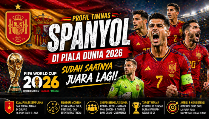 Profil Timnas Spanyol di Piala Dunia 2026: La Furia Roja Siap Rebut Mahkota Dunia Lagi