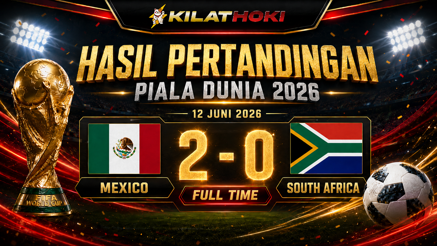 Julian Quinones merayakan gol bersama pemain Meksiko saat menang 2-0 atas Afrika Selatan di Piala Dunia 2026.