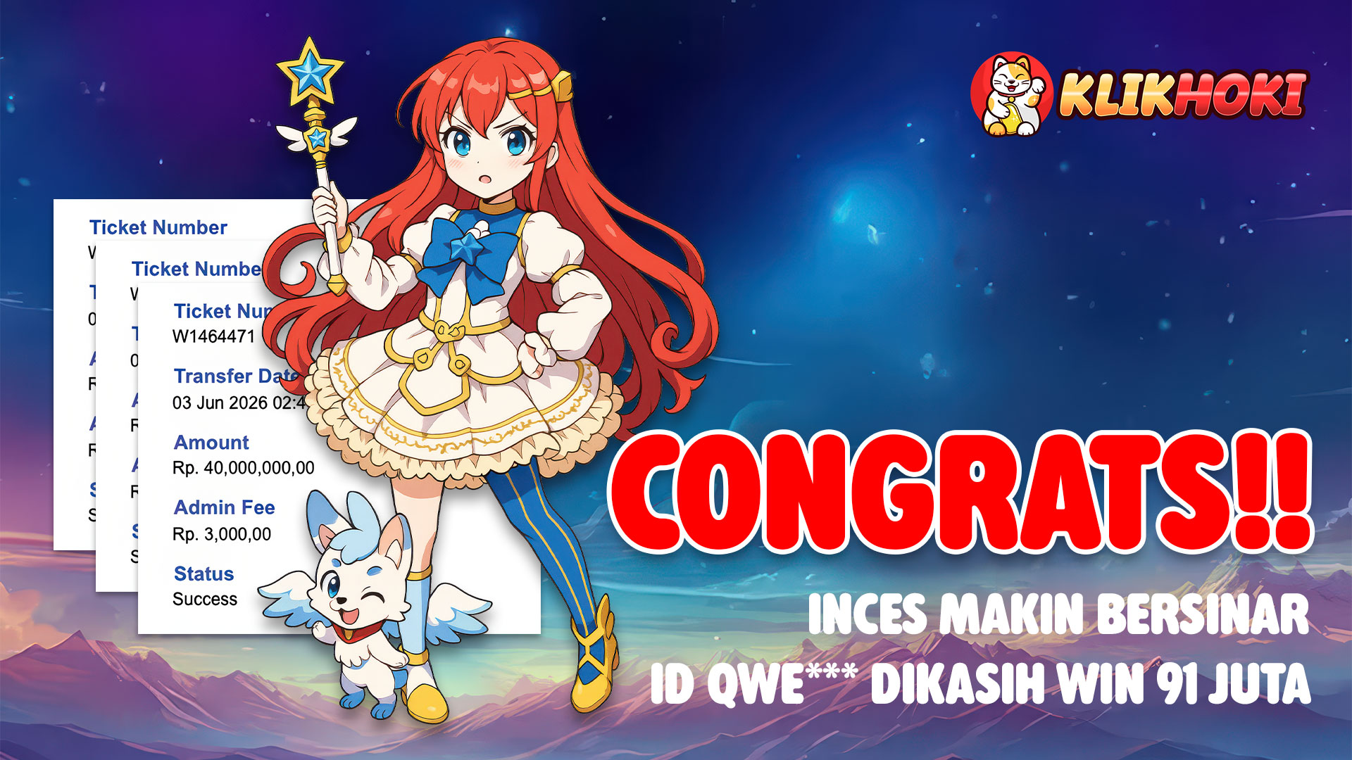Member KlikHoki berhasil meraih Maxwin Starlight Princess 1000