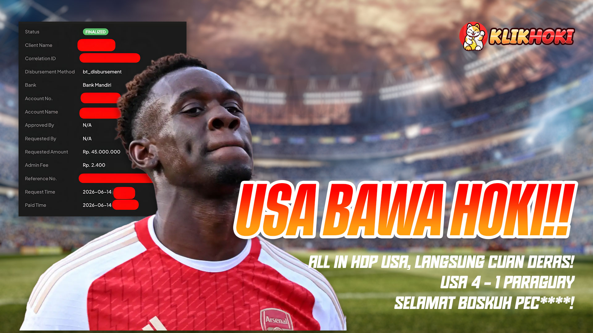 Member Klikhoki Menang USA HDP USA vs Paraguay 4-1 Piala Dunia 2026