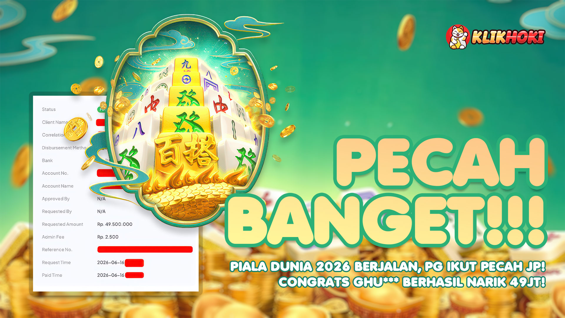 Member KLIKHOKI JP Besar 49 Juta di Mahyong Ways 2