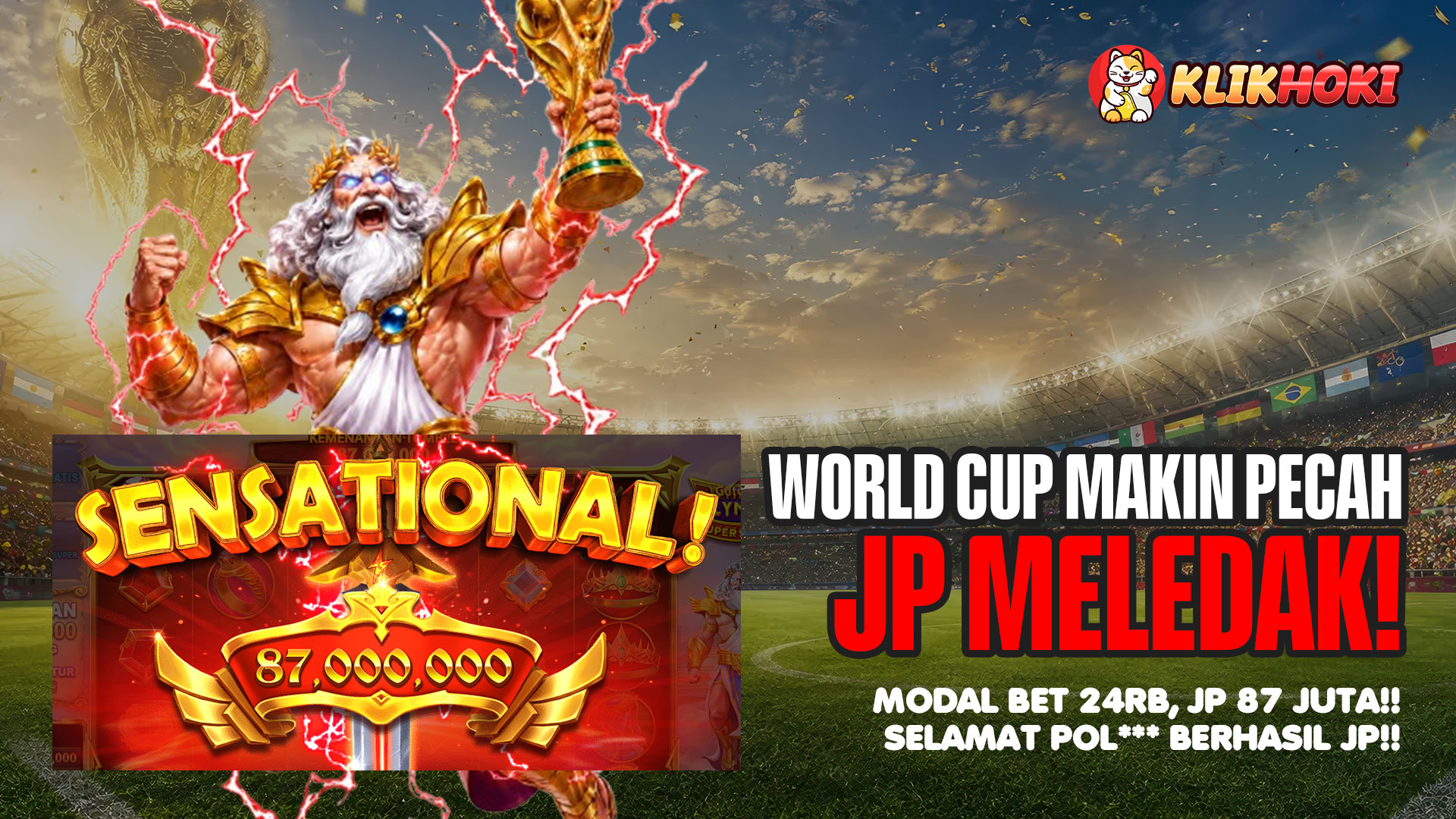 Member KlikHoki Raih JP 87 Juta di Gate of Olympus Super Scatter Saat World Cup 2026