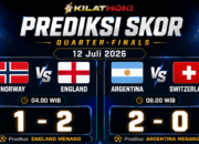Prediksi Skor Perempat Final Piala Dunia 2026: Norwegia vs Inggris dan Argentina vs Swiss