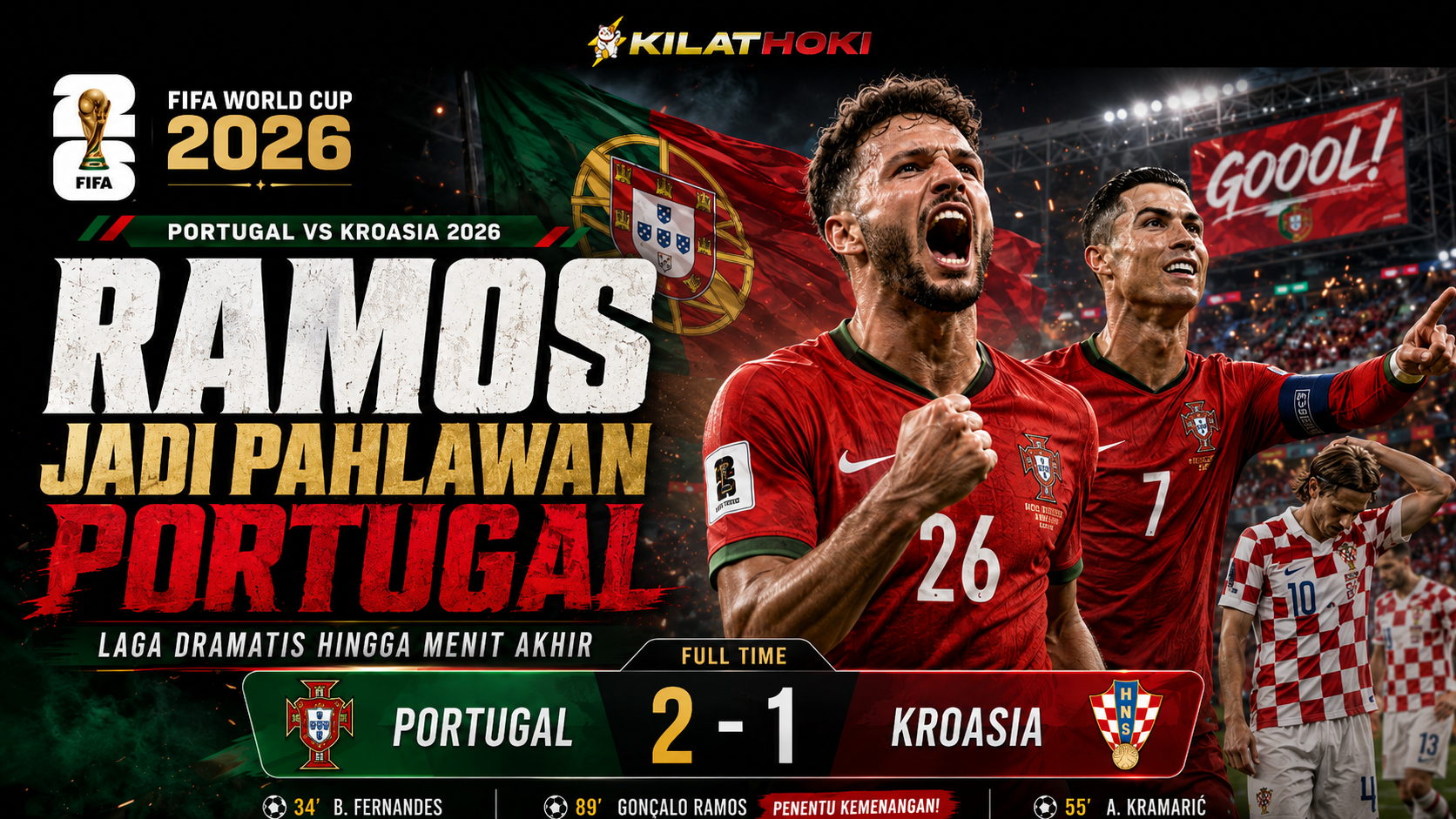 Portugal vs Kroasia 2026 Ramos Jadi Pahlawan