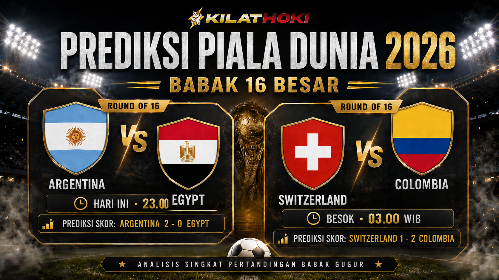 Prediksi Skor Argentina Egypt babak 16 besar Piala Dunia 2026