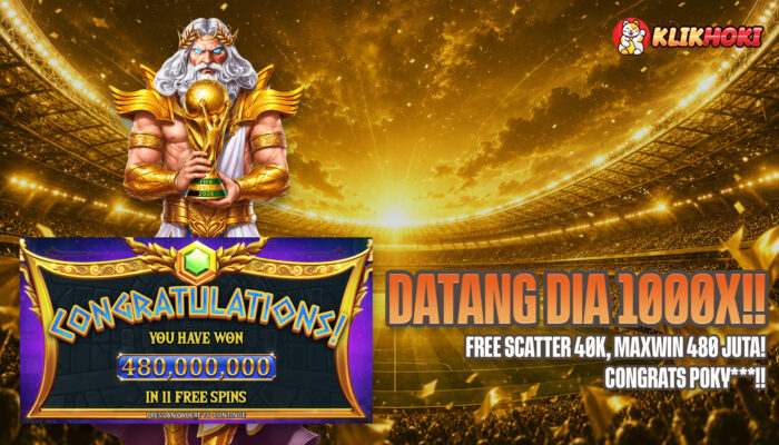 Maxwin KlikHoki Rp480 Juta di Gates of Olympus 1000