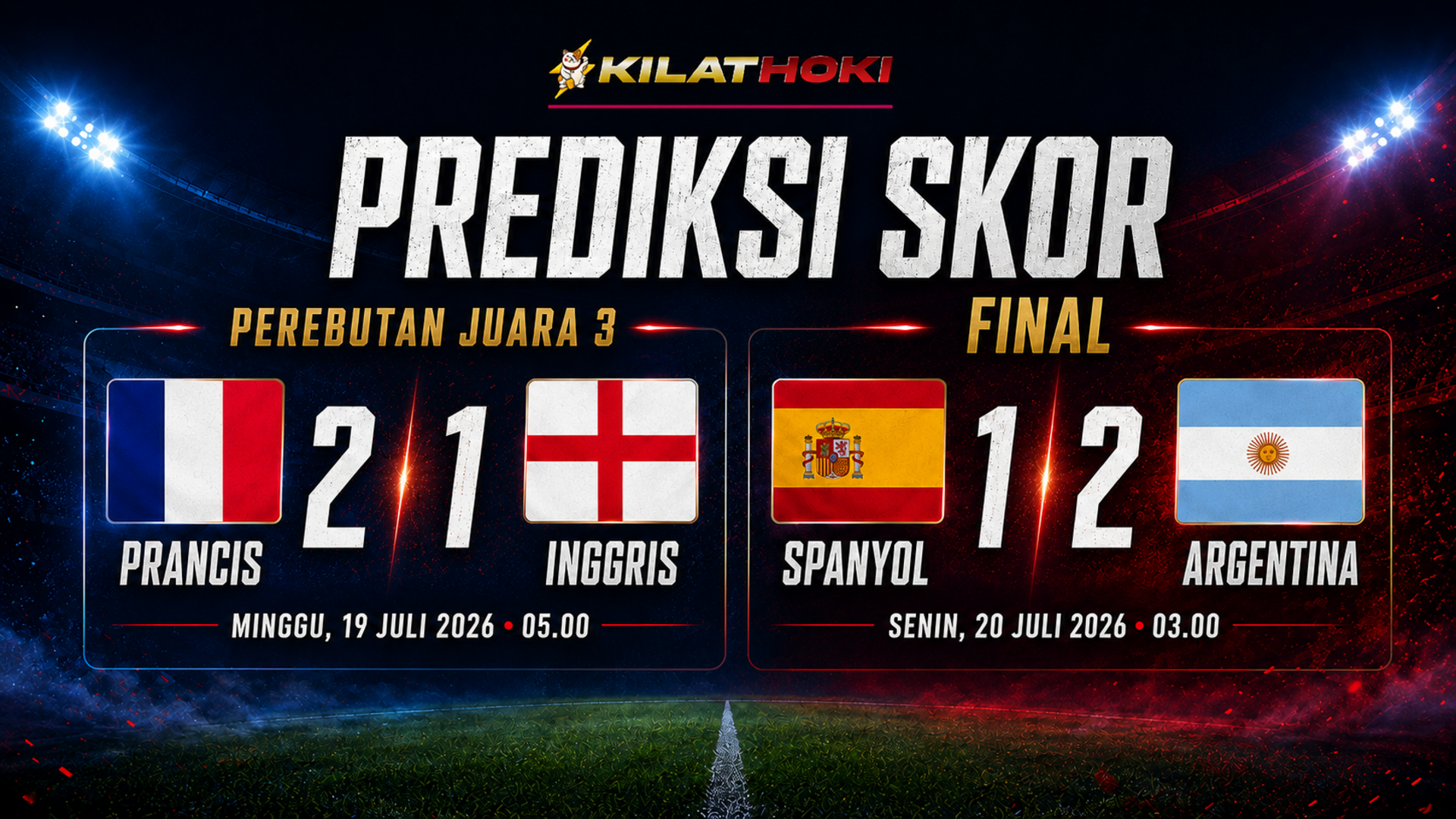 Prediksi laga penentu Prancis vs Inggris dan Spanyol vs Argentina