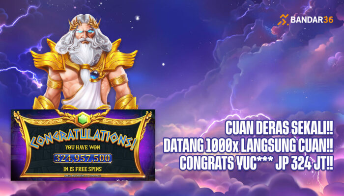 1000x Langsung Pecah! YUG**** Raih Rp324 Juta di Gates of Olympus 1000 di BANDAR36