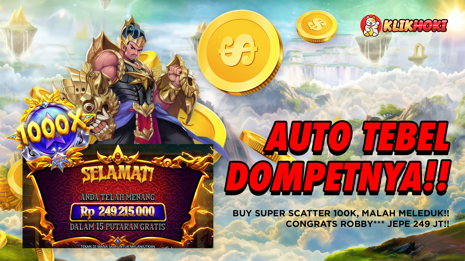 Gate of Gatot Kaca Super Scatter memberi kemenangan Rp249 juta