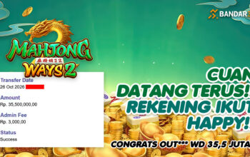 Menang Mahjong di BANDAR36, OUT*** WD Rp35,5 juta lewat Mahjong Ways 2 PG SOFT