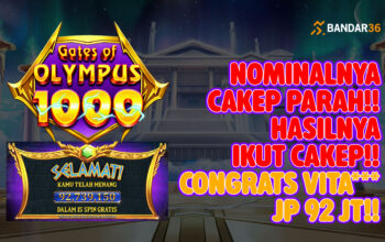 Zeus Guyur Puluhan Juta, VITA*** menang Rp92.739.150 dalam 15 spin gratis Gates of Olympus 1000 di BANDAR36